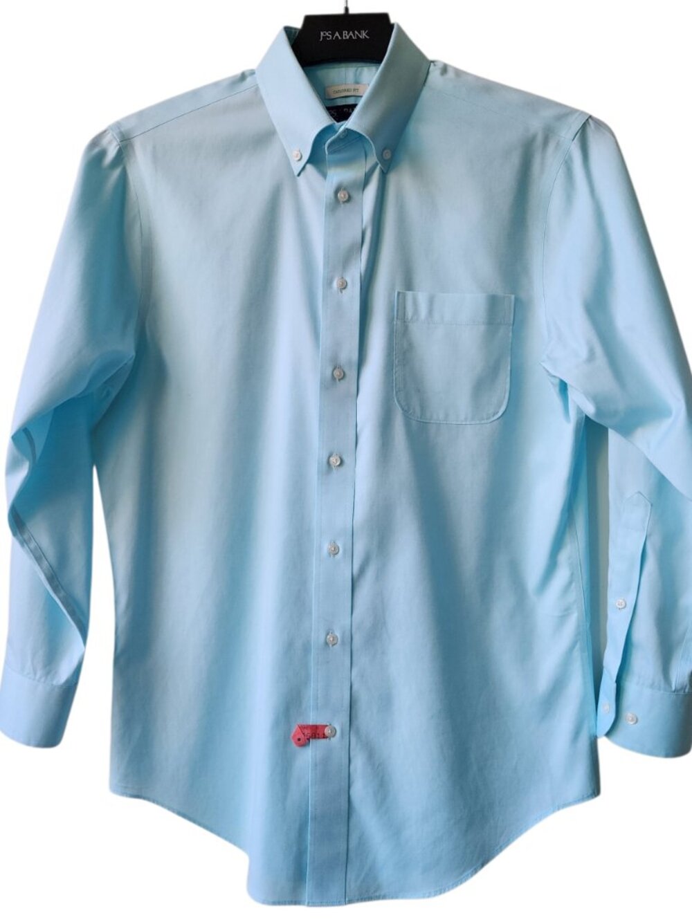 16 32/33 Dress Shirt Light Blue Aqua Traveler Jos A Bank Tailored Fit Cotton Man